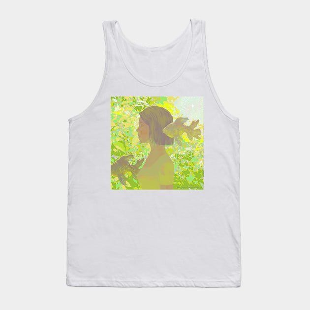 Forest Girl and Goldfish Tank Top by Afterblossom